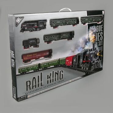 игрушка поезд: Железная дорога с электрическим поездом,работает на батарейках. новая!