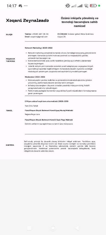 elanlari gence 2024: Satış məsləhətçisi. 3-5 illik təcrübə