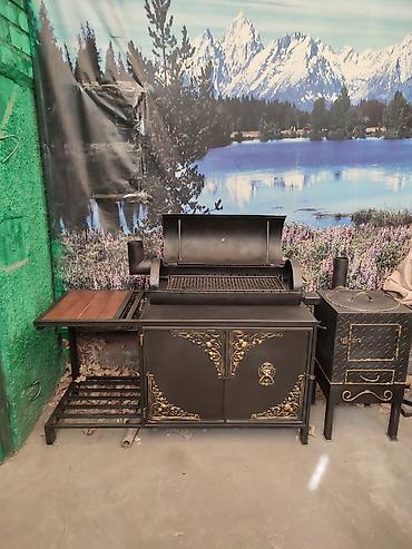 Барбекю: Три в одном очень удобная коптильня гриль барбекю мангал очок толщина — 23