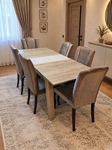 Qonaq otağı üçün, İşlənmiş, Açılan, Dördbucaq masa, 6 stul lalafo.az -da Qonaq otağı üçün, İşlənmiş, Açılan, Dördbucaq masa, 6 stul