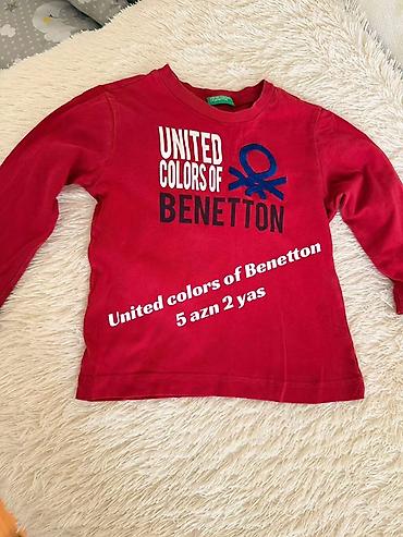 sabah fk forma: United Colors of Benetton uzunqol uşaq köynəyi. - Rəng: qırmızı - Ön — 1