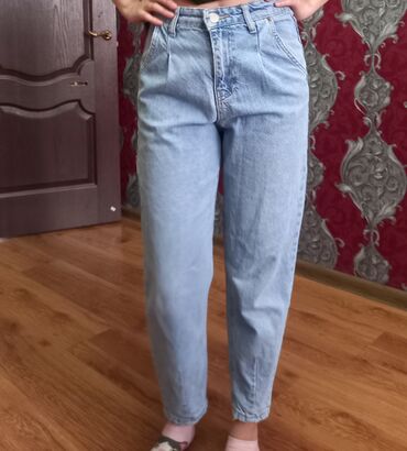 джинсы палаццо: Мом, Высокая талия