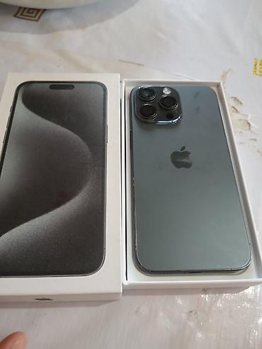 IPhone 15 Pro, Б/у, 1 ТБ, Black Titanium, Коробка, 100 %