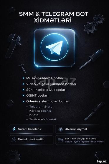 telegram iş qrupları: 🚀 Telegram Bot Yazılması | AI Bot | Satış Botu | Oyun Botu | Xüsusi — 1