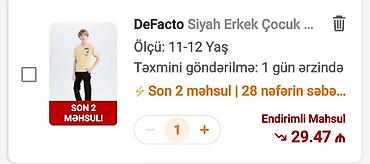 Детская одежда и обувь: DeFacto – Qara oğlan uşaq cins şalvarı - Rəng: qara - Yaş qrupu/Ölçü — 2