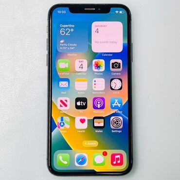Apple iPhone: IPhone X, 64 GB, Gümüşü, Face ID