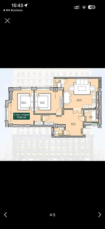 Продажа квартир: 3 комнаты, 80 м², Восток-5 мкр Элитка, 10 этаж, Требуется ремонт — 2