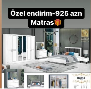 Yataq otağı dəstləri: İkinəfərlik çarpayı, 2 tumba, Dolab, Termo, Azərbaycan, Yeni — 25