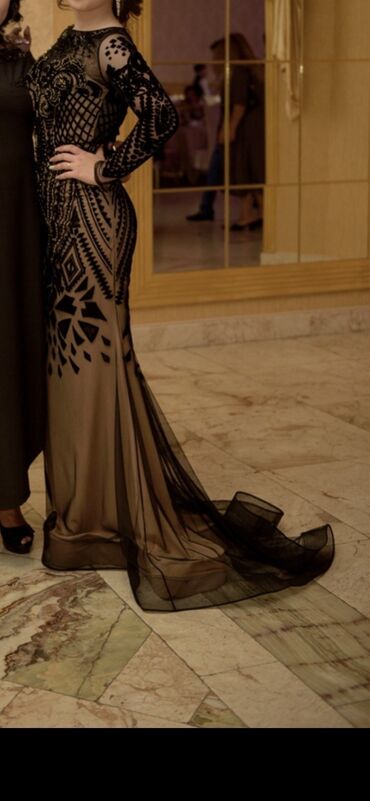 Женская одежда: Вечернее платье, Русалка, Длинная модель, С рукавами, M (EU 38), L (EU 40)