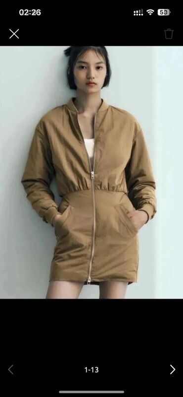 Otaq bitkiləri: Zara devetüyü rəngli, uzunqol bomber don. Ön hissədən — 14