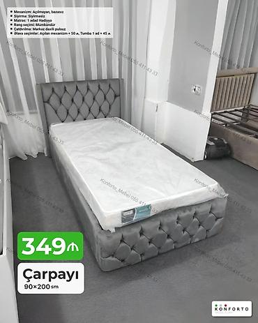 madeyra matras: Çarpayı – 90×200 sm - Mexanizm: açılmayan, bazasız - Süngər: sürüşməz — 1