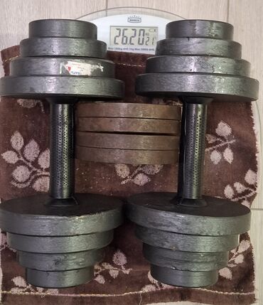 Гантели: Регулируемые разборные гантели (пара) - Материал дисков: сталь/чугун — 15