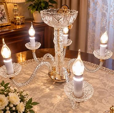taxta cilciraq: Çılçıraq, 5 lampa, Xrustal — 1