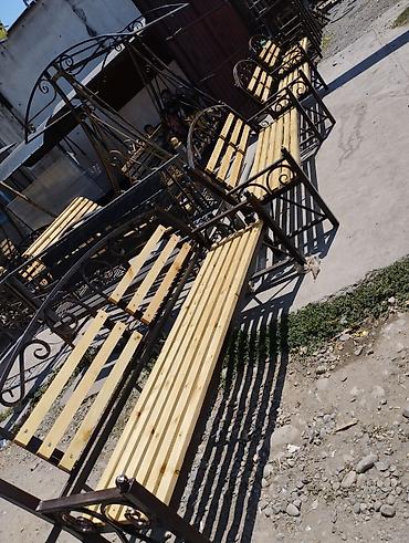 Скамейки: Скамейка Металл, Со спинкой, С крышей — 15