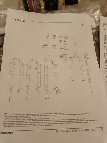 Dodaci za bicikl: Komplet delova za servisiranje viljuske RockShox Prodajem komplet — 7