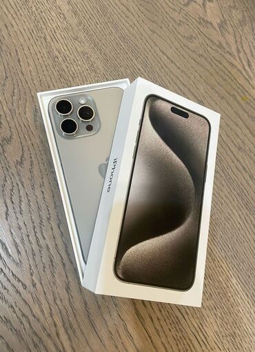 Apple iPhone: IPhone 15 Pro Max, 256 GB, Natural Titanium, Face ID, Sənədlərlə