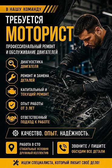 бетоный латок: Требуется Автомеханик - Моторист, Процент от дохода, 3-5 лет опыта, Форма — 1