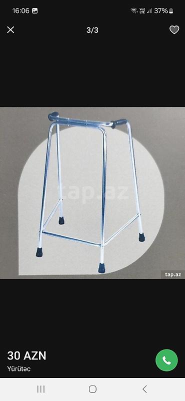 Yerimək üçün arabalar, çəliklər, əsalar, rollatorlar: Yürütəc – metal karkaslı, sabit dəstəkli model - Material: möhkəm — 1