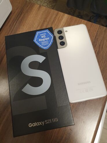 зарядка galaxy: Samsung Galaxy S21 5G, Б/у, 128 ГБ, цвет - Белый, 2 SIM