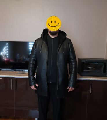 Пальто: Мужское пальто, 5XL (EU 50), 6XL (EU 52), Emporio Armani, Б/у, цвет - Черный, Самовывоз