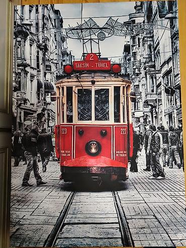 divar dekorları: LED işıqlı divar tabloları – İstanbul mövzusu - Mövzu: Taksim–Tünel — 2