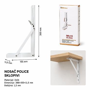 KMT Sklopiva trougaoni nosač 9364564 Sklopivi nosač police od čelika