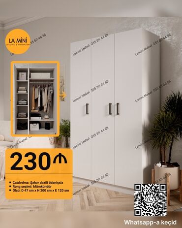 Divanlar: Yeni, Açılan, 3 qapılı Düz dolab, Qarderob, paltar dolabı, Azərbaycan