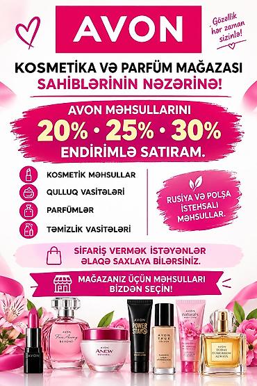 AVON kosmetika və parfüm məhsulları – endirimlə! Təklif: - AVON