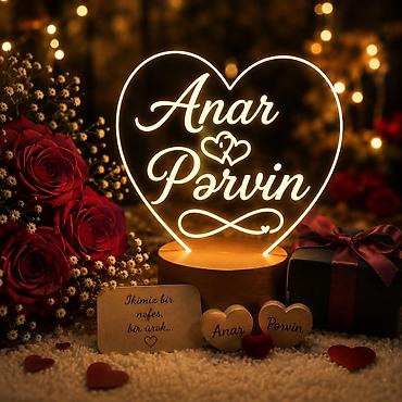 lovhe: Şəxsi adlarla LED ürək abajur – fərdiləşdirilə bilən hədiyyə - — 3