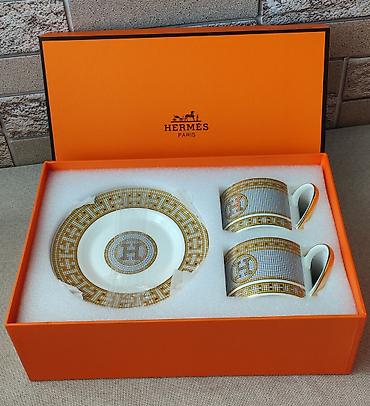 Кухонные принадлежности: 🍊 Премиальные чайные пары Hermes — роскошь в каждой детали ✨ Подарите — 3