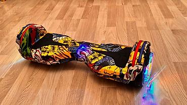 Elektrik nəqliyyatı: Elektrik hoverboard (self-balance skuter) - Parlaq, rəngli “graffiti” — 3