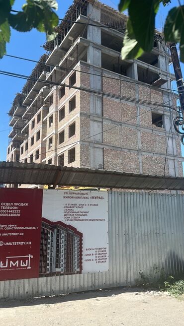 курчатова: 2 бөлмө, 73 кв. м, Элитка, 7 кабат, ПСО (өзү оңдоп түзөтүп бүтүү үчүн)