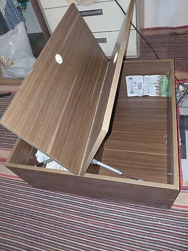 мейрама подушка: Uzun künc divanı – taxta sandıq moduluyla - Model: düz, çoxoturacaqlı — 2