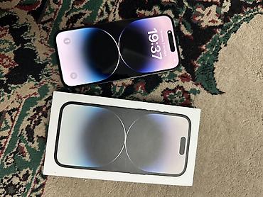 Уюлдук телефондор жана аксессуарлар: IPhone 14 Pro, Колдонулган, 256 ГБ, Black Titanium, Куту, 77 % — 1