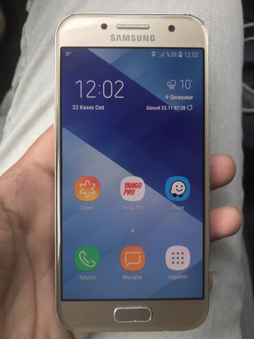 Samsung: Samsung Galaxy A3 2017, 16 GB, rəng - Qızılı, Sensor, Barmaq izi, İki sim kartlı