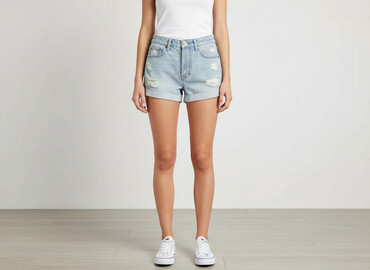 krótkie spodenki z wysokim stanem jeansowe: H&M, Shorts for women, size XS