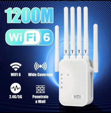 vay fay: Wifi repeater 6 antenali siqnal guclendirici zeif siqnal olan yere