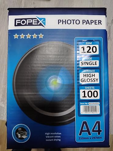 Бумага: FOPEX foto kağızı – A4 ölçü (210 x 297 mm) - Səth: High Glossy — 1