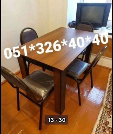 Masa və oturacaq dəstləri: Qonaq otağı üçün, Yeni, Açılmayan, Dördbucaq masa, 4 stul -da lalafo.az — 20 Masa və oturacaq dəstləri: Qonaq otağı üçün, Yeni, Açılmayan, Dördbucaq masa, 4 stul — 20