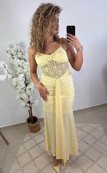 Haljine: 🔥Elegantna maxi haljina sa čipkastim korzetom i naborima
✅2700 din — 8