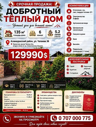 дом на 6 человек: 🚨 СРОЧНАЯ ПРОДАЖА ДОМ С УЧАСТКОМ 🚨 🏡 Добротный тёплый дом 📐 — 1