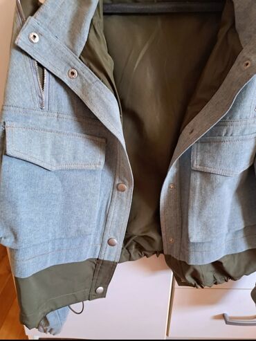 Ostale jakne, kaputi, prsluci: Zenska teksas jakna sa maslinasto zelenim detaljima, ukrasnim — 5