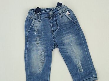 legginsy z siatka po boku: Denim pants, 9-12 months, condition - Good