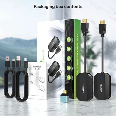 Audio və video kabellər: Simsiz HD Ötürücü və Qəbuledici, Simsiz HD Genişləndirici Dəsti 1080P — 9