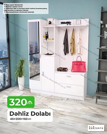 sabo 40: Dəhliz dolabı – 40×200×160 sm Xüsusiyyətlər: - Material: 18 mm — 1