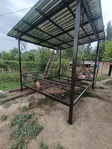 качаля: Садовые качели Металл, Со спинкой, С крышей — 4