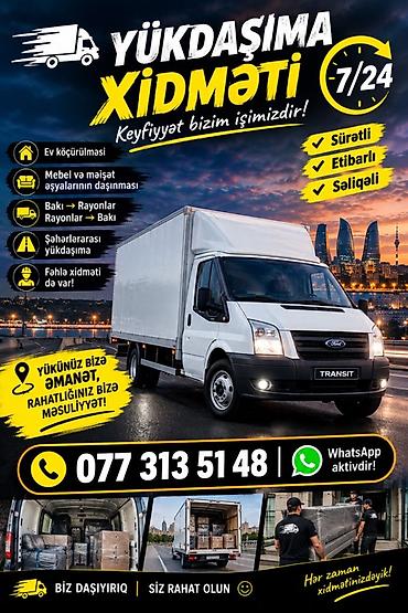 zil masini: Yükdaşıma xidməti – 7/24 Sürətli • Etibarlı • Səliqəli Xidmətlər: - — 1