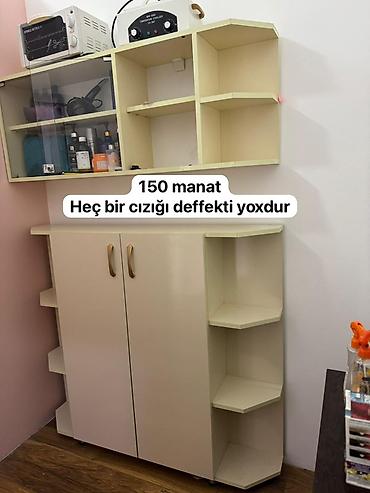 Digər dolablar: Elan - Divar dolabı və alt şkaf dəsti: İşıqlı bej rəng, çoxsaylı açıq — 1