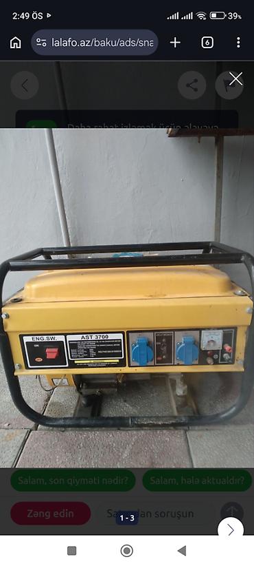 generatör: 3 kv liq generatordu az isdenib qiymet 300 manat — 1