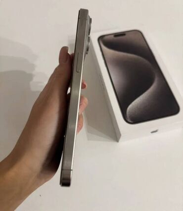 Apple iPhone: IPhone 15 Pro Max, Б/у, 256 ГБ, Natural Titanium, Кабель, Коробка